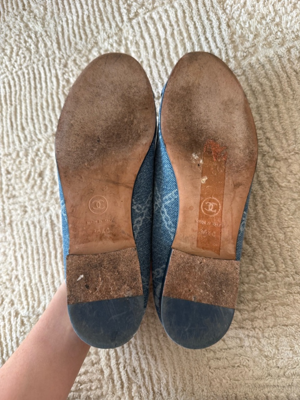 Chanel Denim Ballet Flats Blue Size 36.5 - Picture 6 of 8